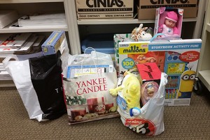 NCM donated a variety of items to the Cosgrove Center, including coloring books, stuffed animals and toys.